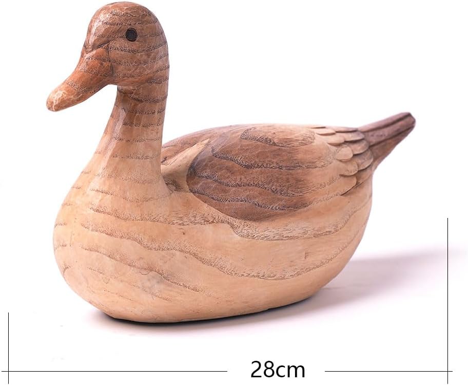 Wooden Duck Sculpture in Vintage Style