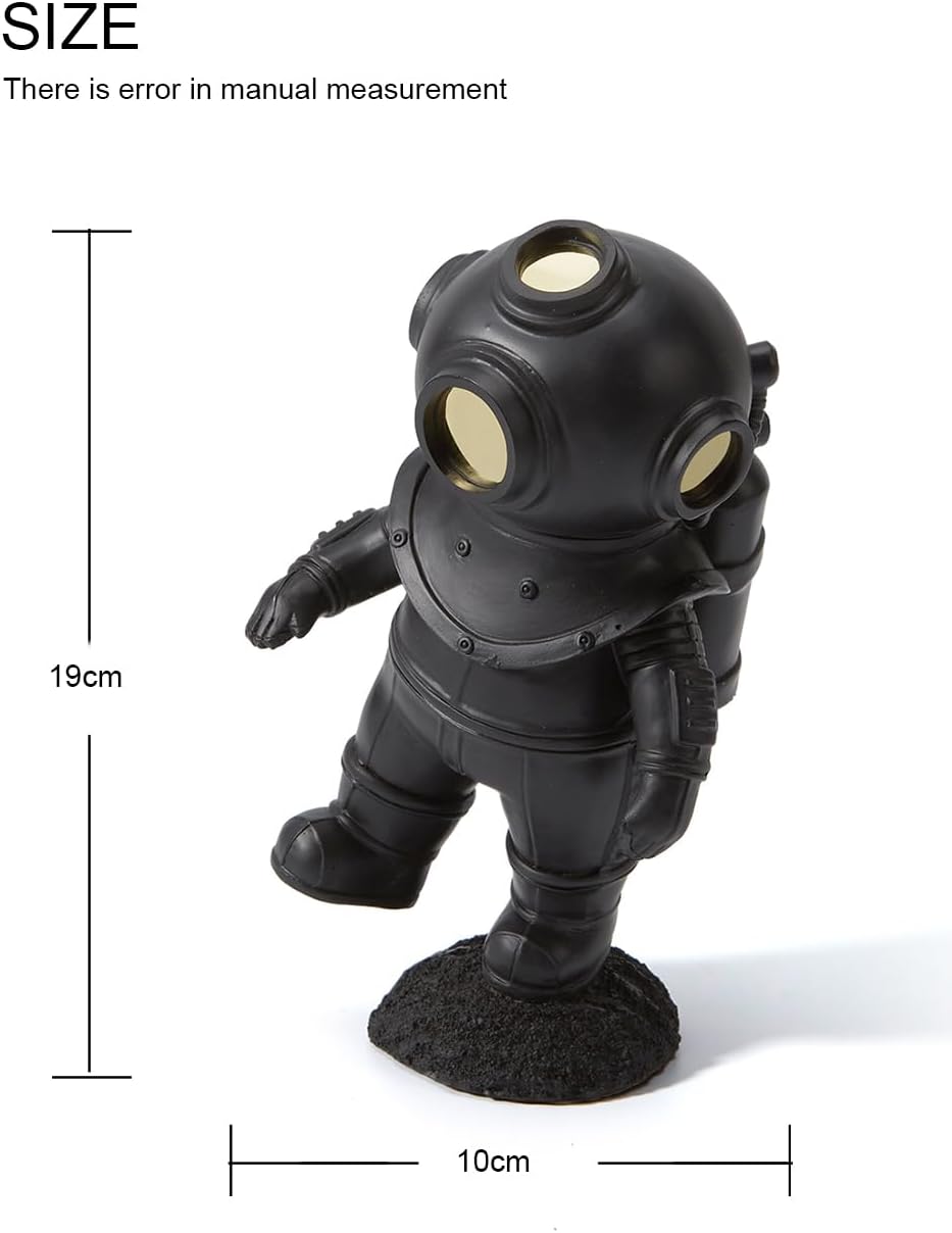 Black Vintage Deep-Sea Diver Sculpture