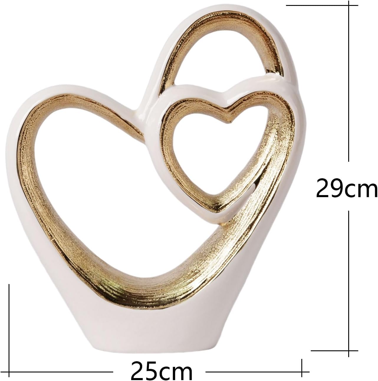 Ceramic Sculpture of Two Intertwined Hearts