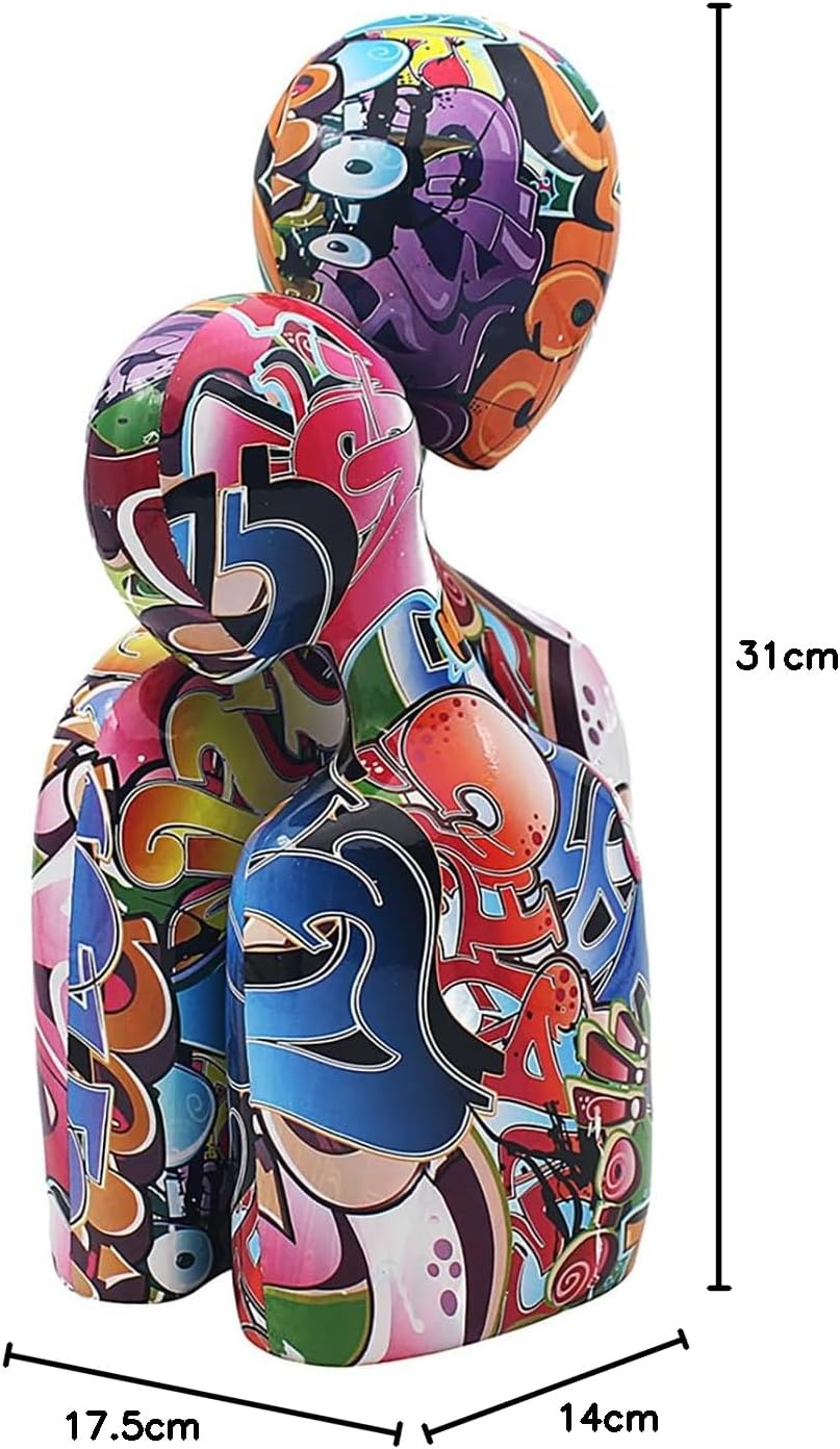 Sculpture of an Embracing Couple — Pop-Art Graffiti