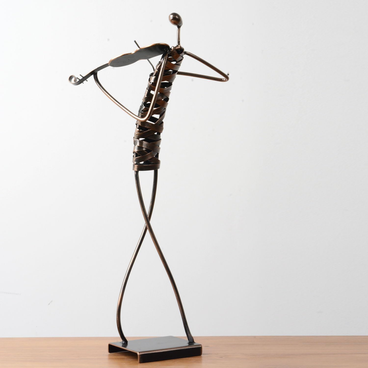 Industrial-Style Metal Violinist Sculpture