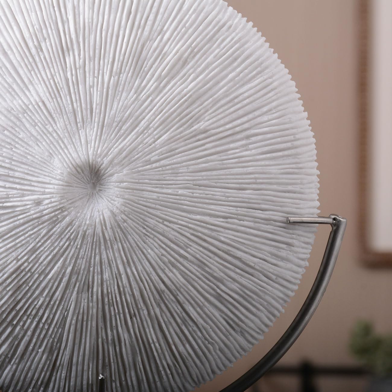 Sun Coral-Inspired Sculpture on a Marble Base