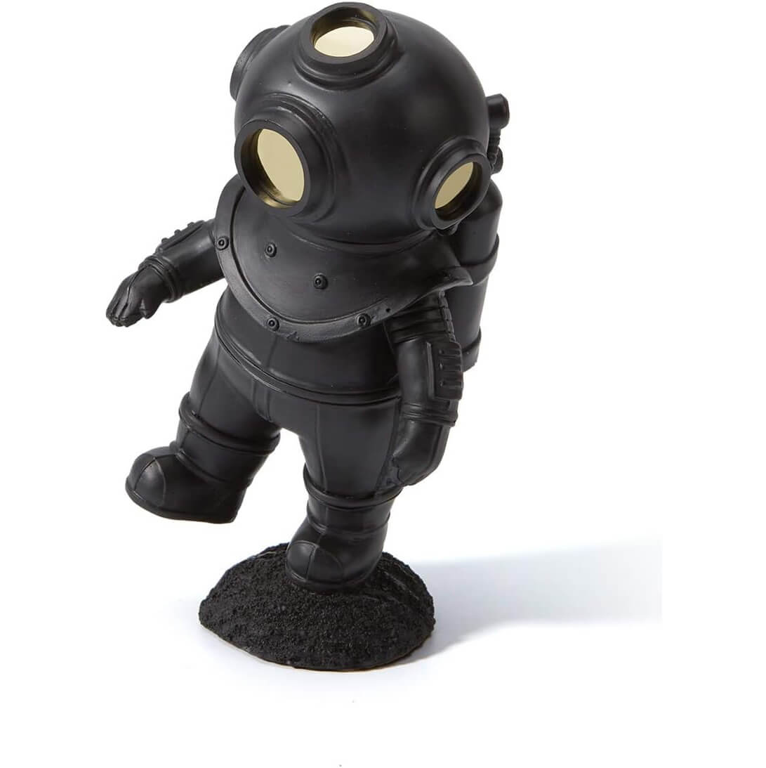 Black Vintage Deep-Sea Diver Sculpture