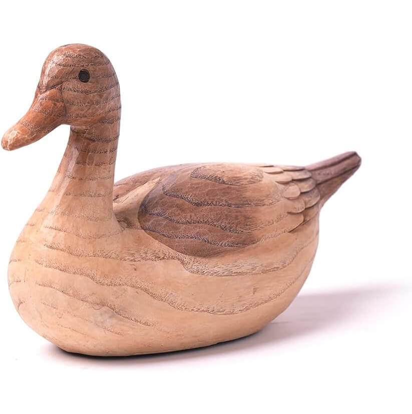 Wooden Duck Sculpture in Vintage Style