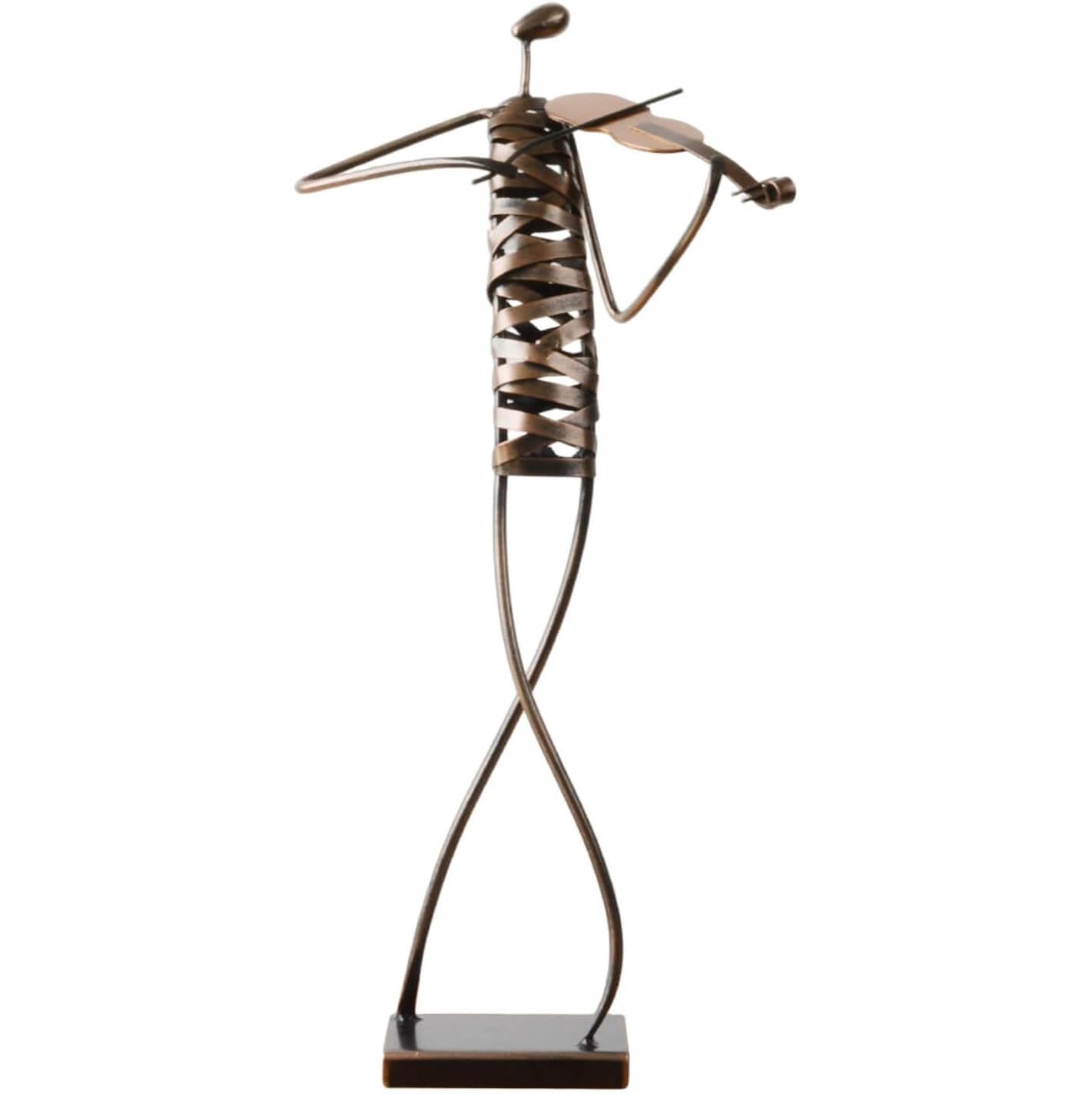Industrial-Style Metal Violinist Sculpture