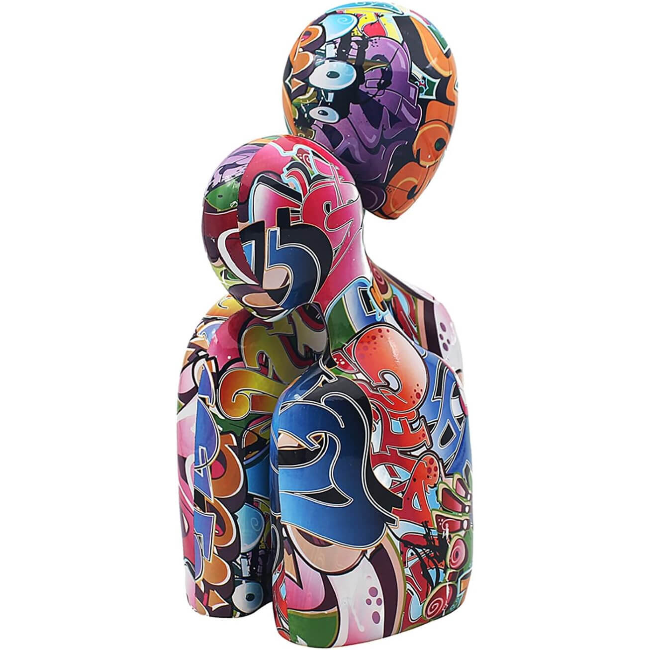 Sculpture of an Embracing Couple — Pop-Art Graffiti
