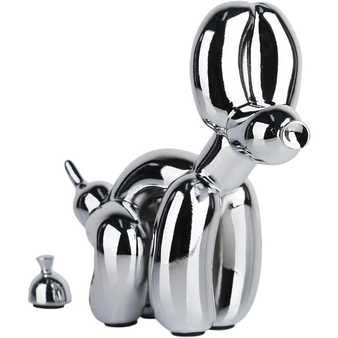 Silver Balloon Dog with a Cheeky Surprise