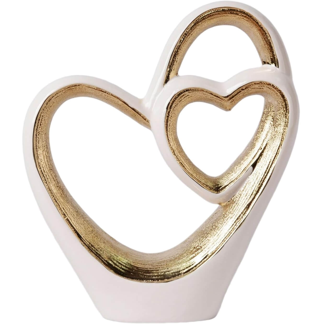 Ceramic Sculpture of Two Intertwined Hearts