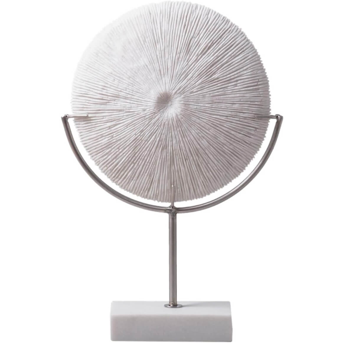 Sun Coral-Inspired Sculpture on a Marble Base